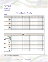 Document: Elequil Aromatabs Evaluation Behavioral Expressions Monitoring Template for Use in Elder Care